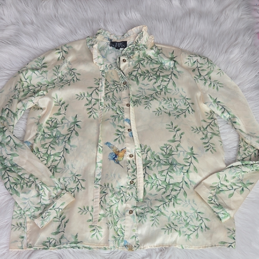 The Moon Floral Blouse Sz L